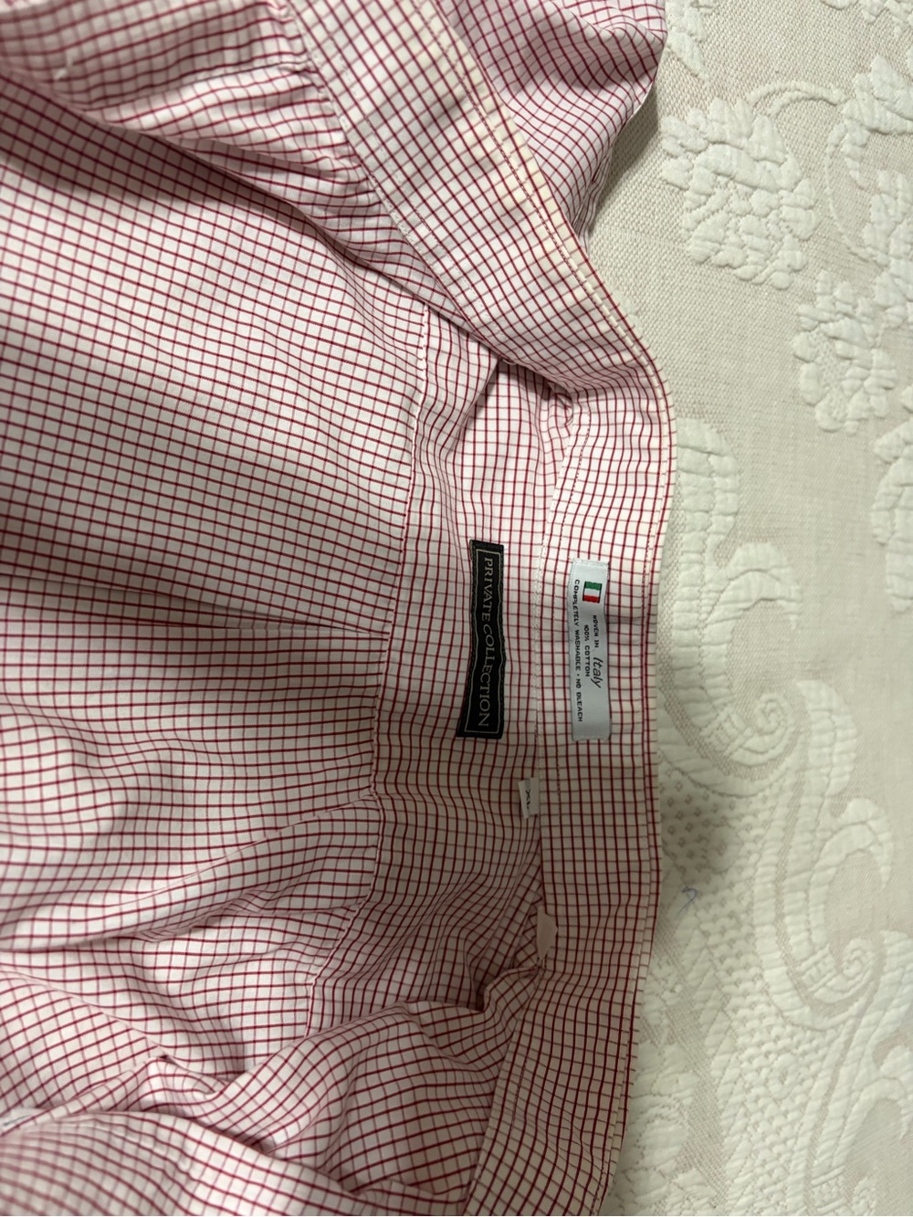 Private Collection XL Roll Tide Alabama Big Al Men's Red Check Dress Shirt